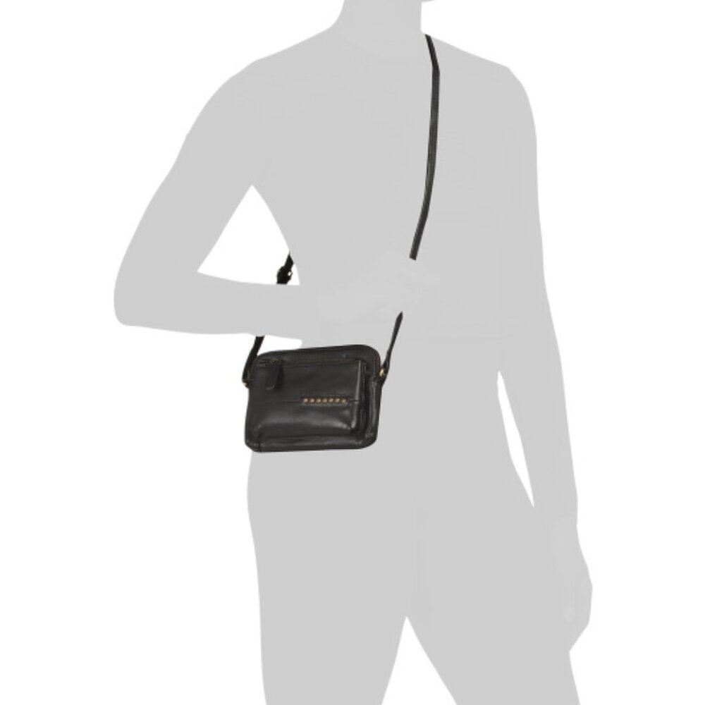 RIVIT Leather Camera Crossbody Bag With Stud Details - Picture 4 of 4